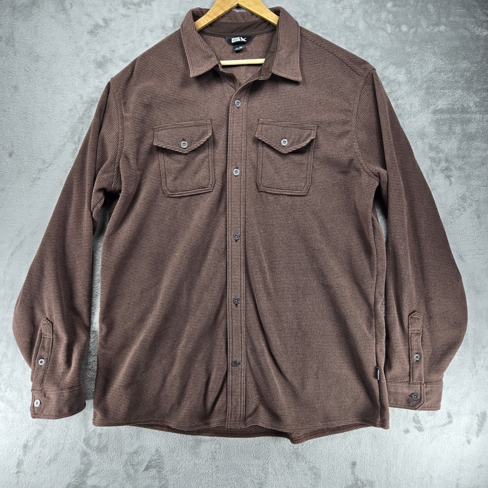 Eddie Bauer Men's Size XLT Brown Soft Corduroy Shacket Jacket Fleece Warm EUC